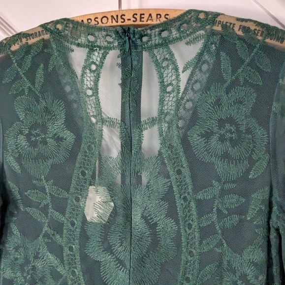 NWT - PinkBlush Forest Green Maternity/Empire Waist Lace Dress - Picture 7 of 8